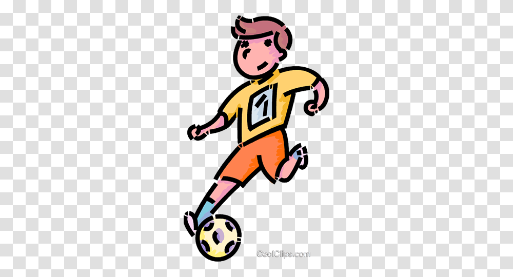 Boy Playing Soccer Royalty Free Vector Clip Art Illustration, Kicking, Helmet Transparent Png