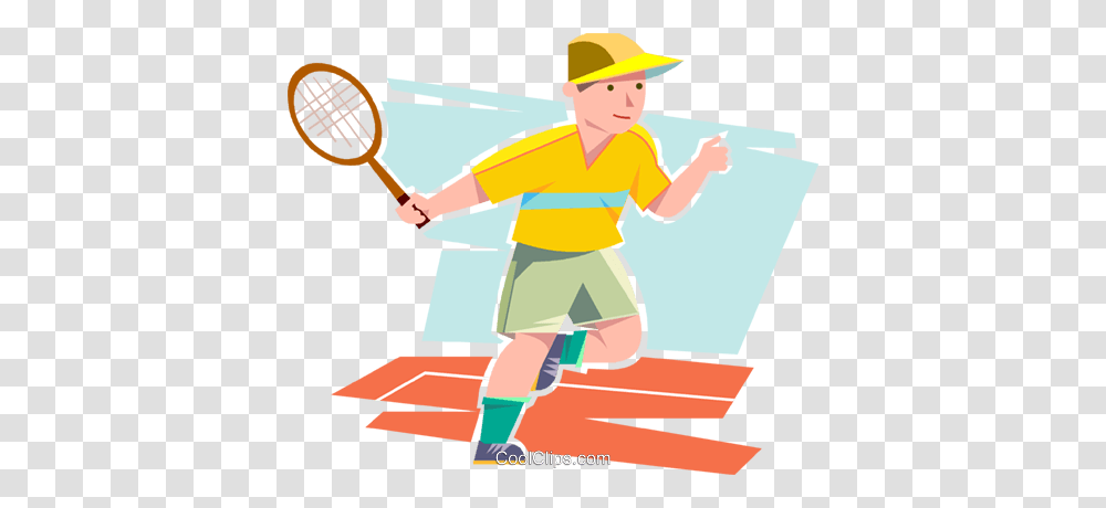 Boy Playing Tennis Royalty Free Vector Clip Art Illustration, Person, Human, Tennis Racket, Sport Transparent Png