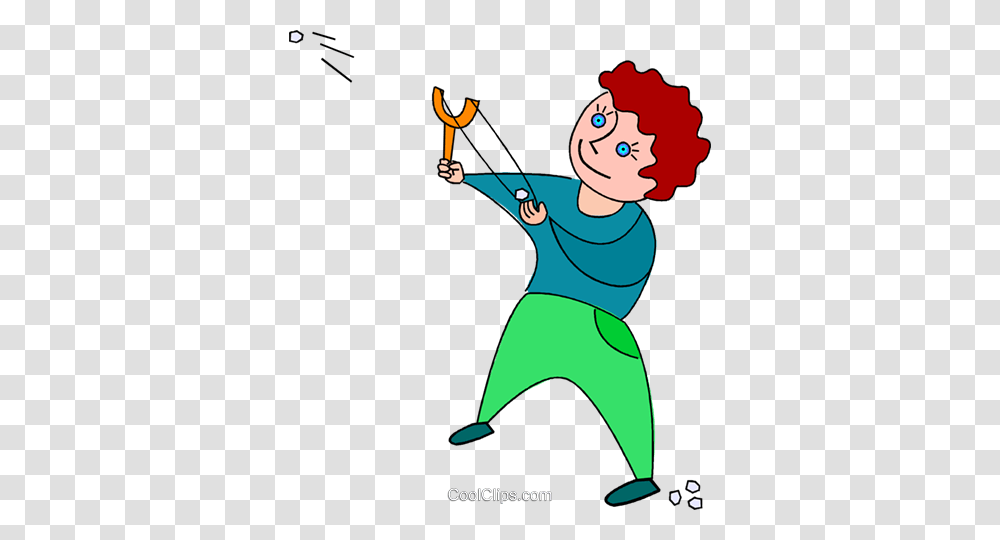 Boy Playing With A Slingshot Royalty Free Vector Clip Art, Dress, Leisure Activities, Sport Transparent Png