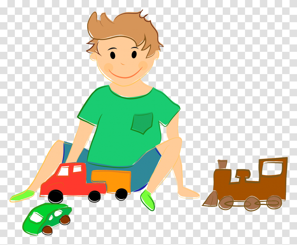 Boy Playing With Toy Cars And Train Clipart Free Download Boy Playing With Toys Clip Art, Person, Human, Sitting, Female Transparent Png