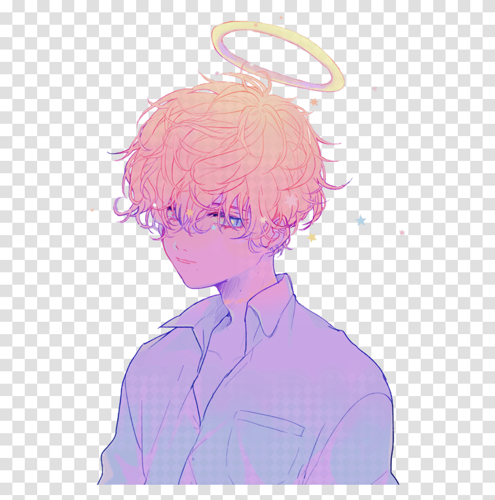 Boy Purple Sad Angel Anime Natalya040 Freetoedit Cute Anime Angel Boy, Person, Head, Hair Transparent Png