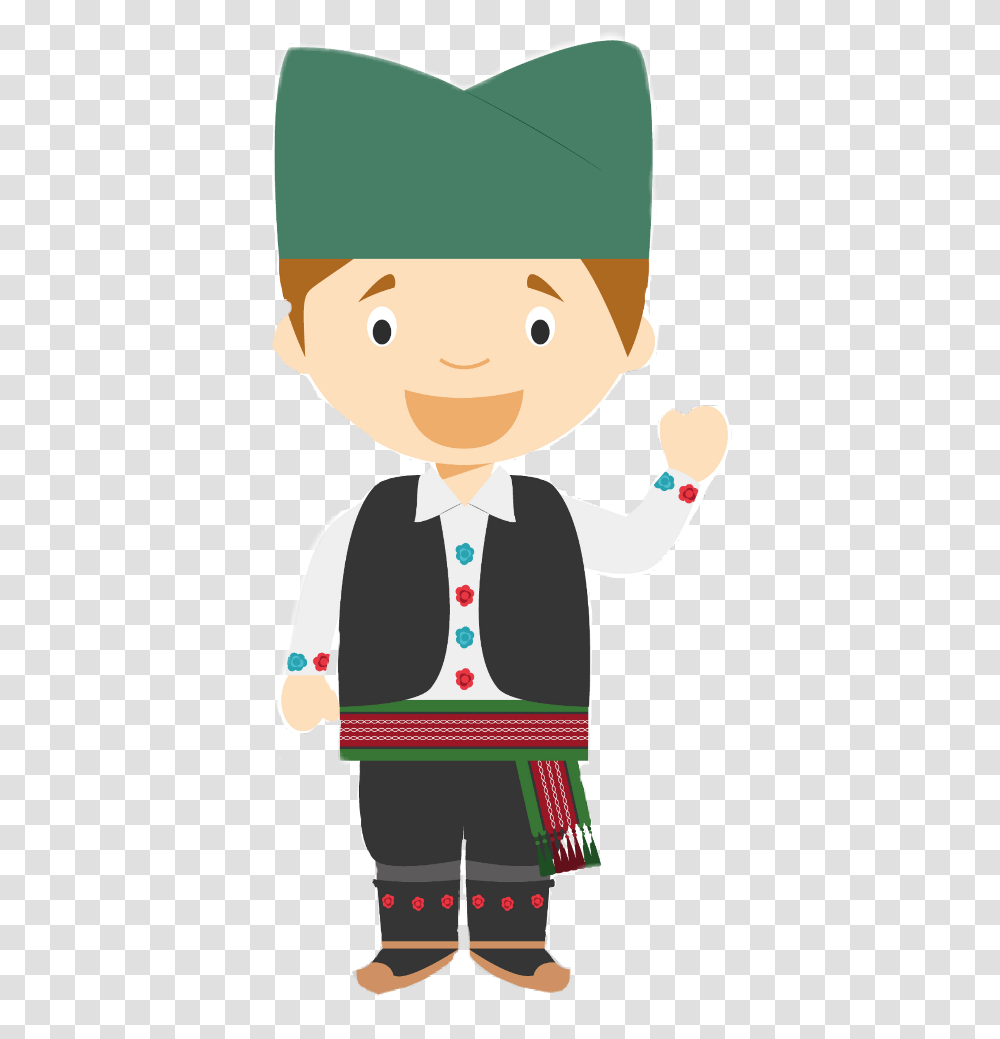 Boy Putting On Clothes Clipart Serbian Kids Traditional Clothing, Person, Performer, Shirt, Waiter Transparent Png