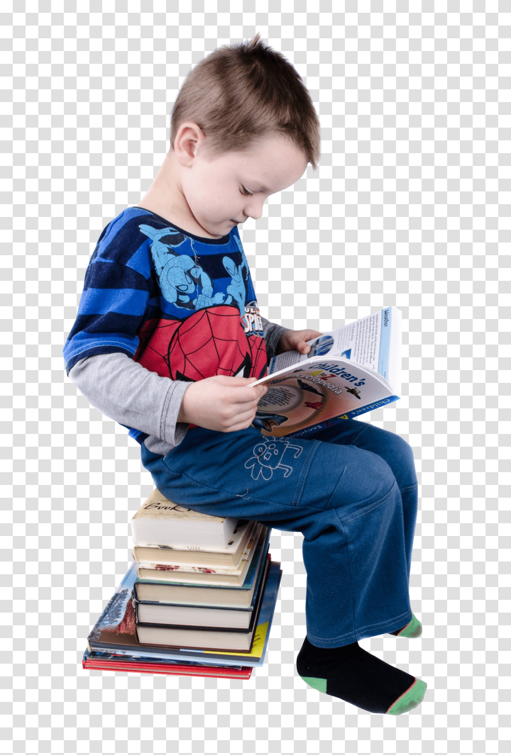 Boy Reading Books Image, Person, Pants, Sitting Transparent Png
