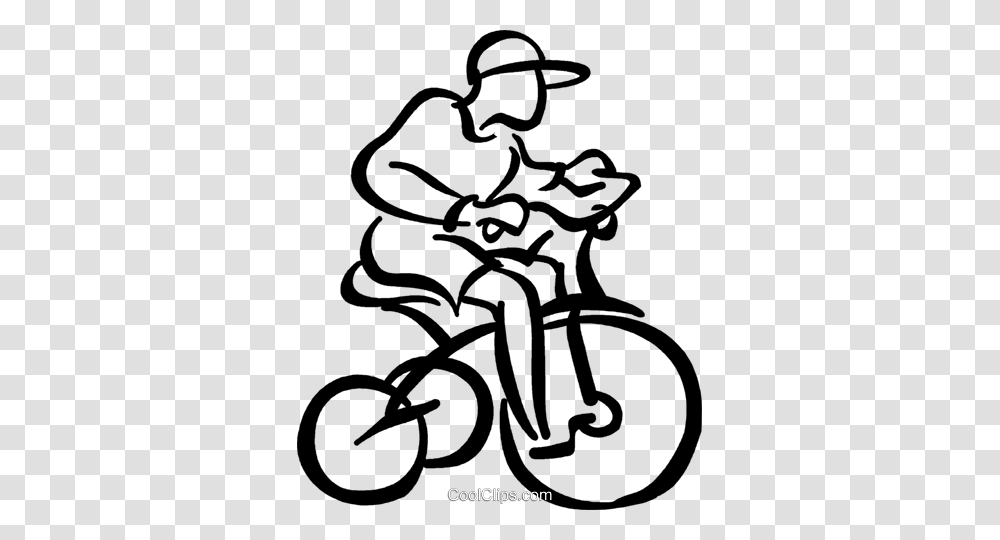 Boy Riding His Bike Royalty Free Vector Clip Art Illustration, Handwriting, Calligraphy, Label Transparent Png