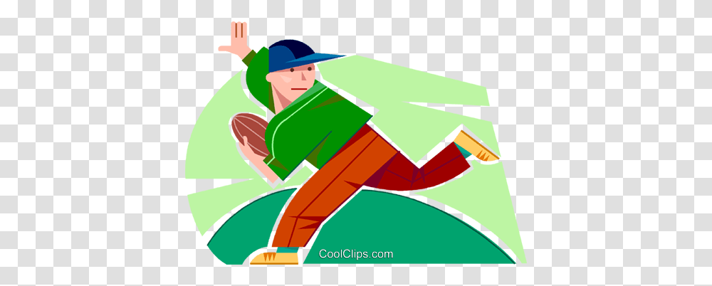 Boy Running With The Football Royalty Free Vector Clip Art, Drawing Transparent Png