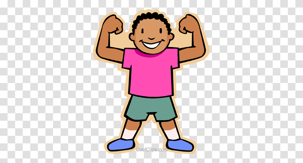 Boy Showing Muscles Royalty Free Vector Clip Art Illustration, Female, Girl, Kid, Child Transparent Png