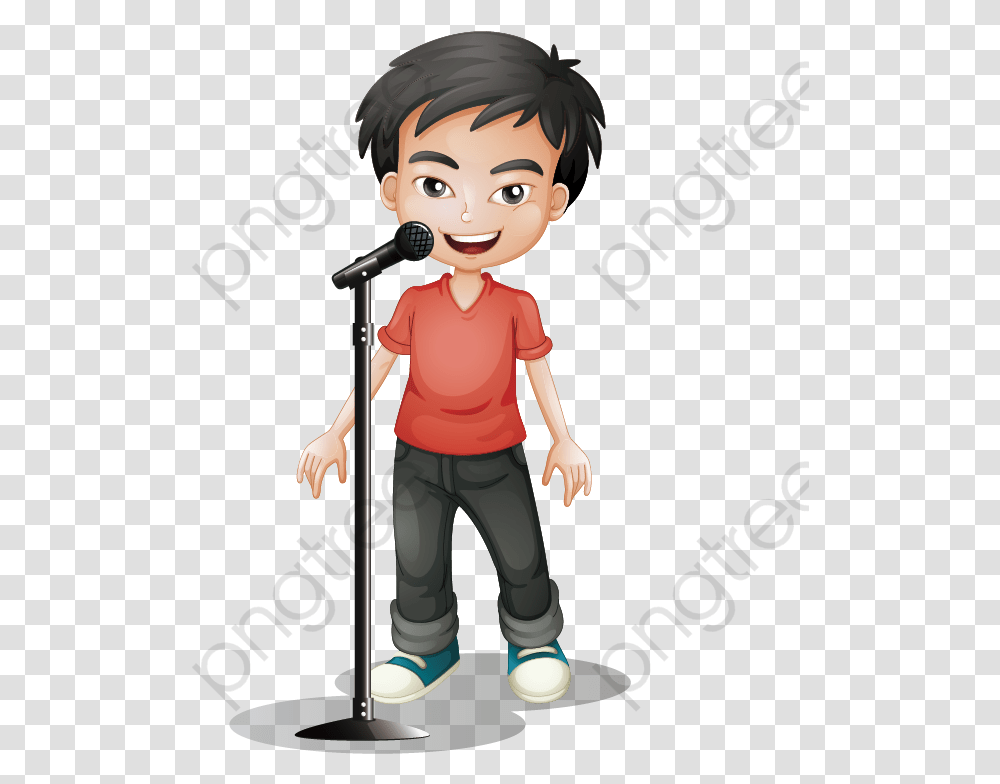 Boy Singing Clipart Boy With Specs Cartoon, Person, People, Female Transparent Png
