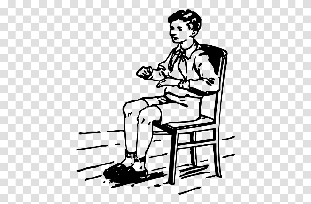 Boy Sitting In Chair Clip Art, Furniture, Person, Human, Stencil Transparent Png
