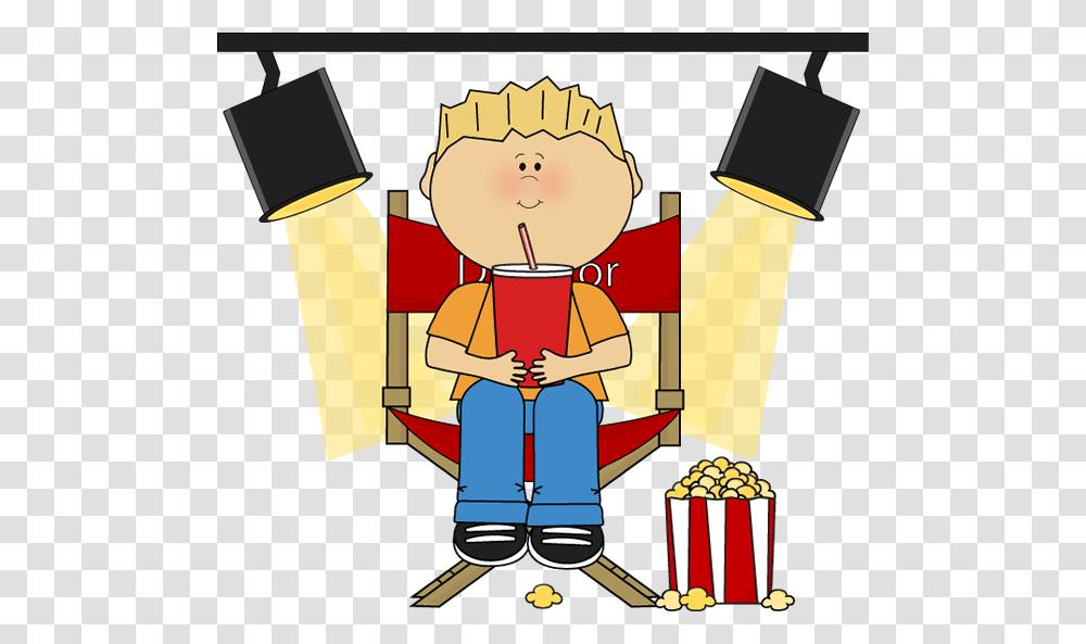 Boy Sitting In Directors Chair Directors Chair Clipart, Popcorn, Food Transparent Png