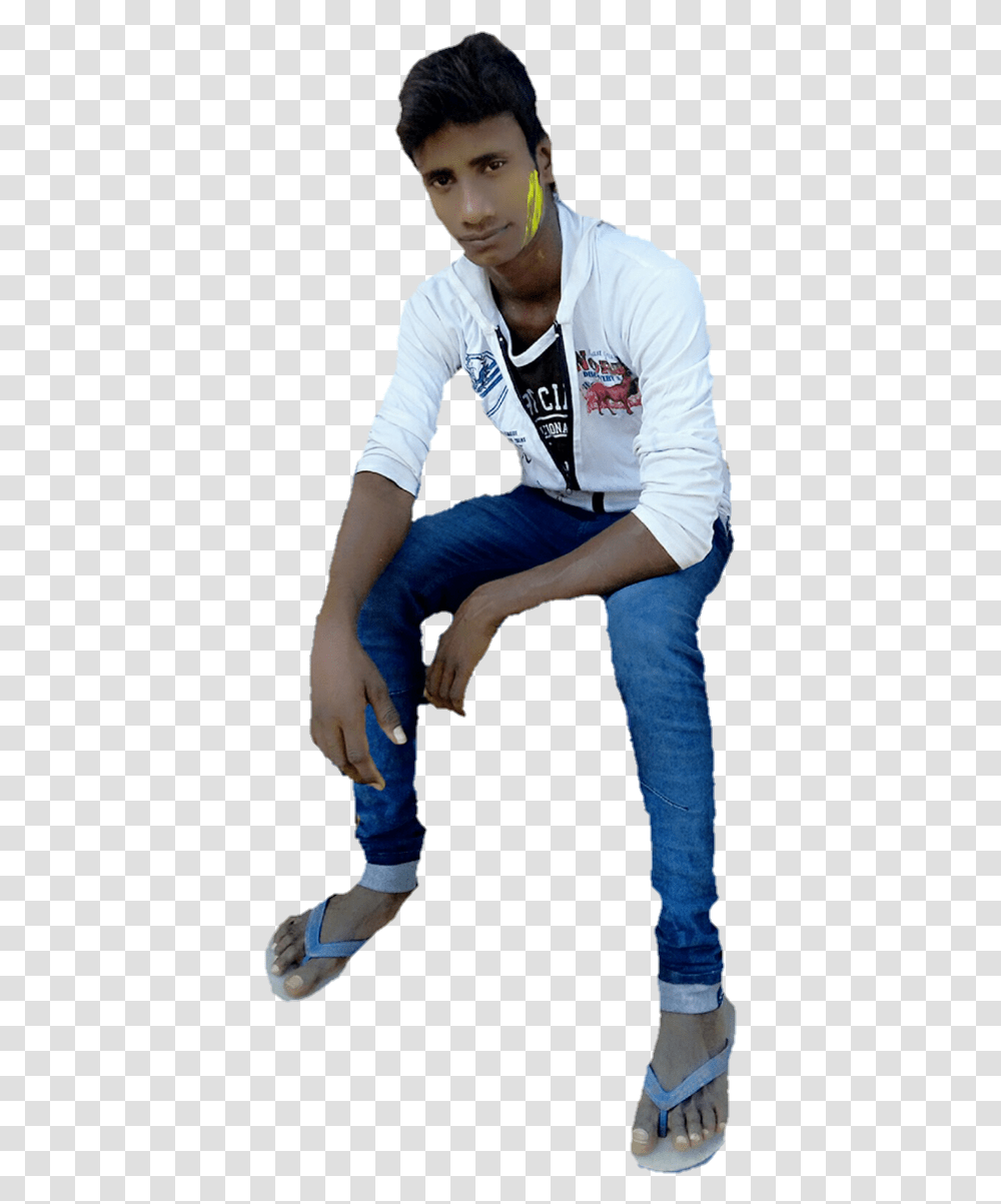 Boy Sitting, Pants, Jeans, Person Transparent Png