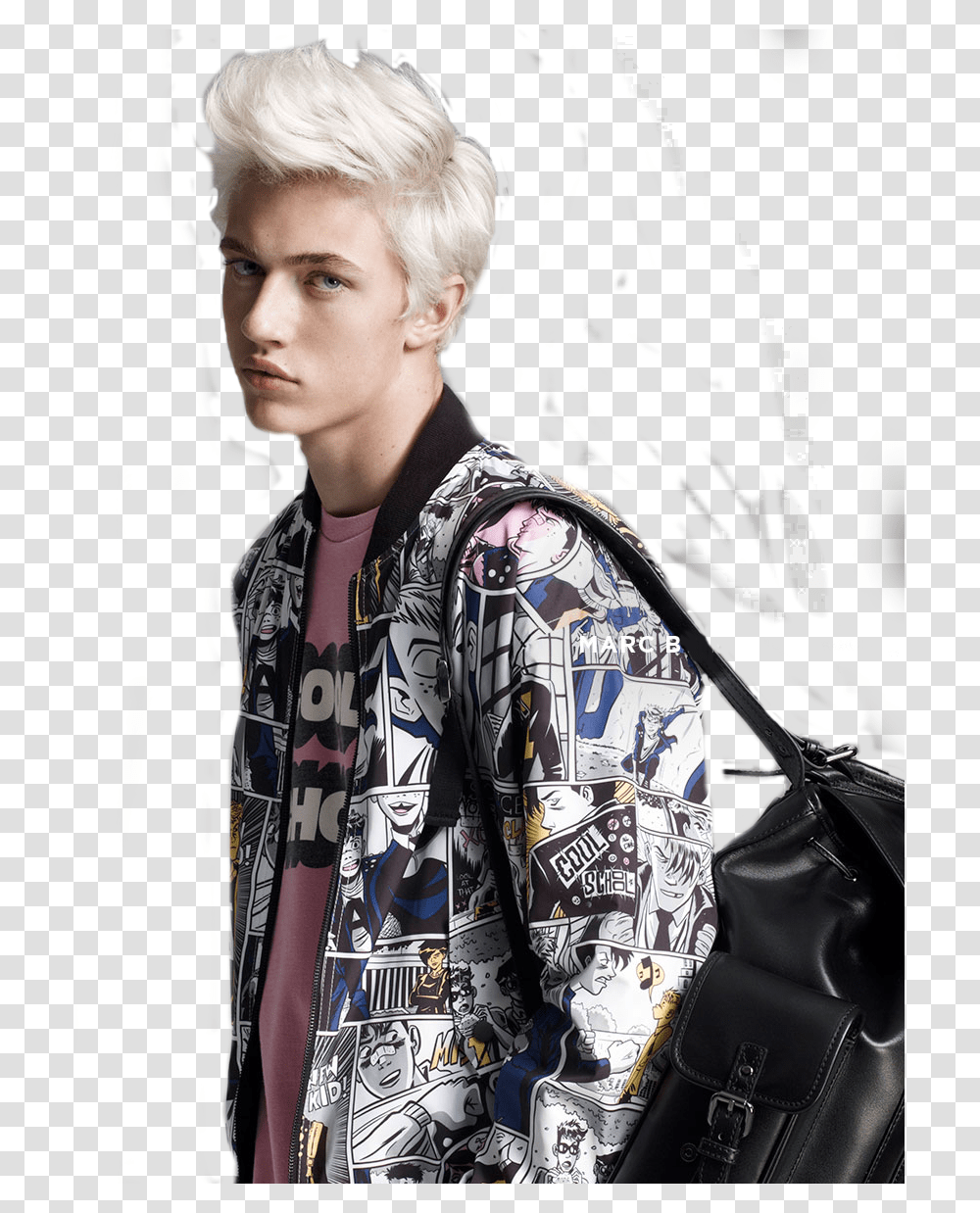 Boy Smith And Lucky Image Lucky Blue Smith Looks, Person, Jacket, Handbag Transparent Png