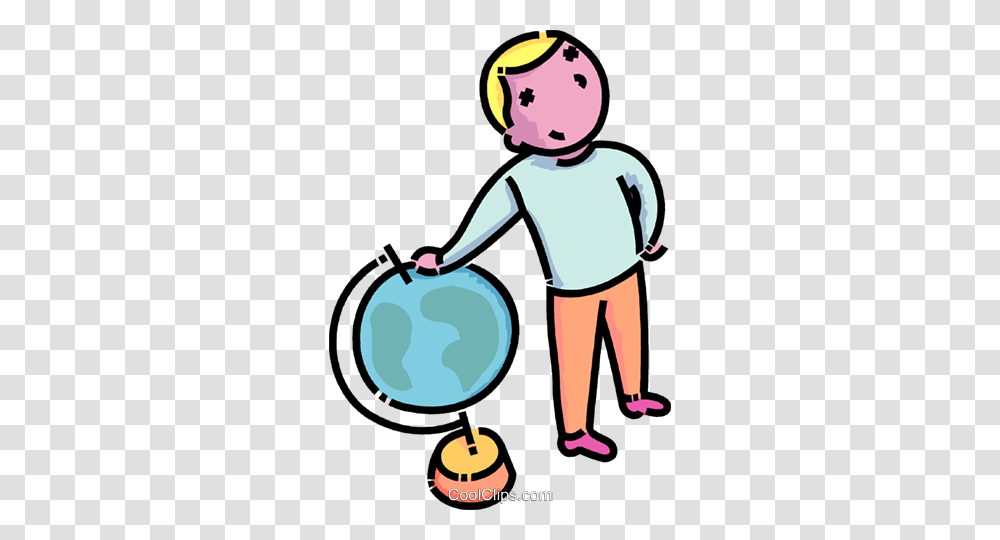 Boy Standing Beside A Globe Royalty Free Vector Clip Art, Sleeve, Leisure Activities, Musician, Musical Instrument Transparent Png