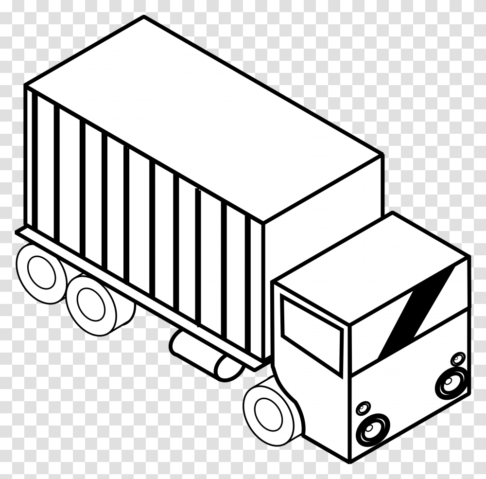 Boy Stuff Black And White Free Black And White Clipart Of Truck, Vehicle, Transportation, Shipping Container, Trailer Truck Transparent Png