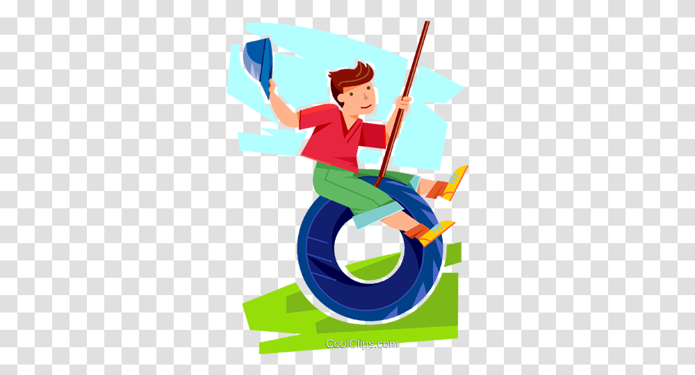 Boy Swinging On A Tire Swing Royalty Free Vector Clip Art, Cleaning, Outdoors, Washing Transparent Png