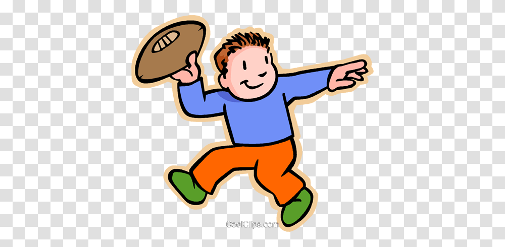 Boy Throwing Football Royalty Free Vector Clip Art Illustration, Outdoors, Nature, Leaf, Kid Transparent Png