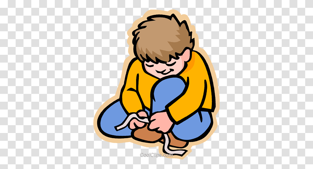 Boy Tying Shoe Laces Royalty Free Vector Clip Art Illustration, Outdoors, Reading, Water, Kneeling Transparent Png