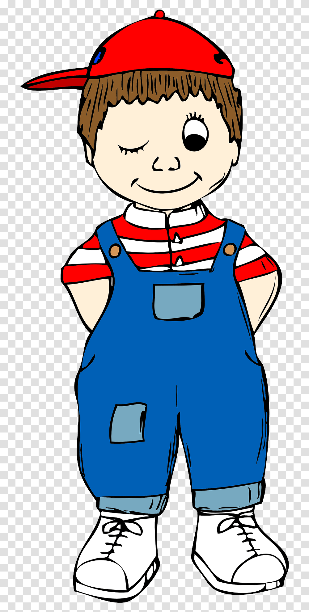 Boy Winking One Eye Shut Lad Clipart, Apron, Worker, Costume Transparent Png