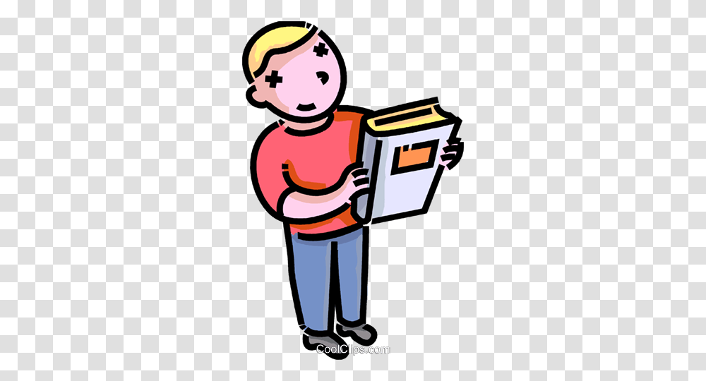 Boy With A Book Royalty Free Vector Clip Art Illustration, Face, Reading Transparent Png