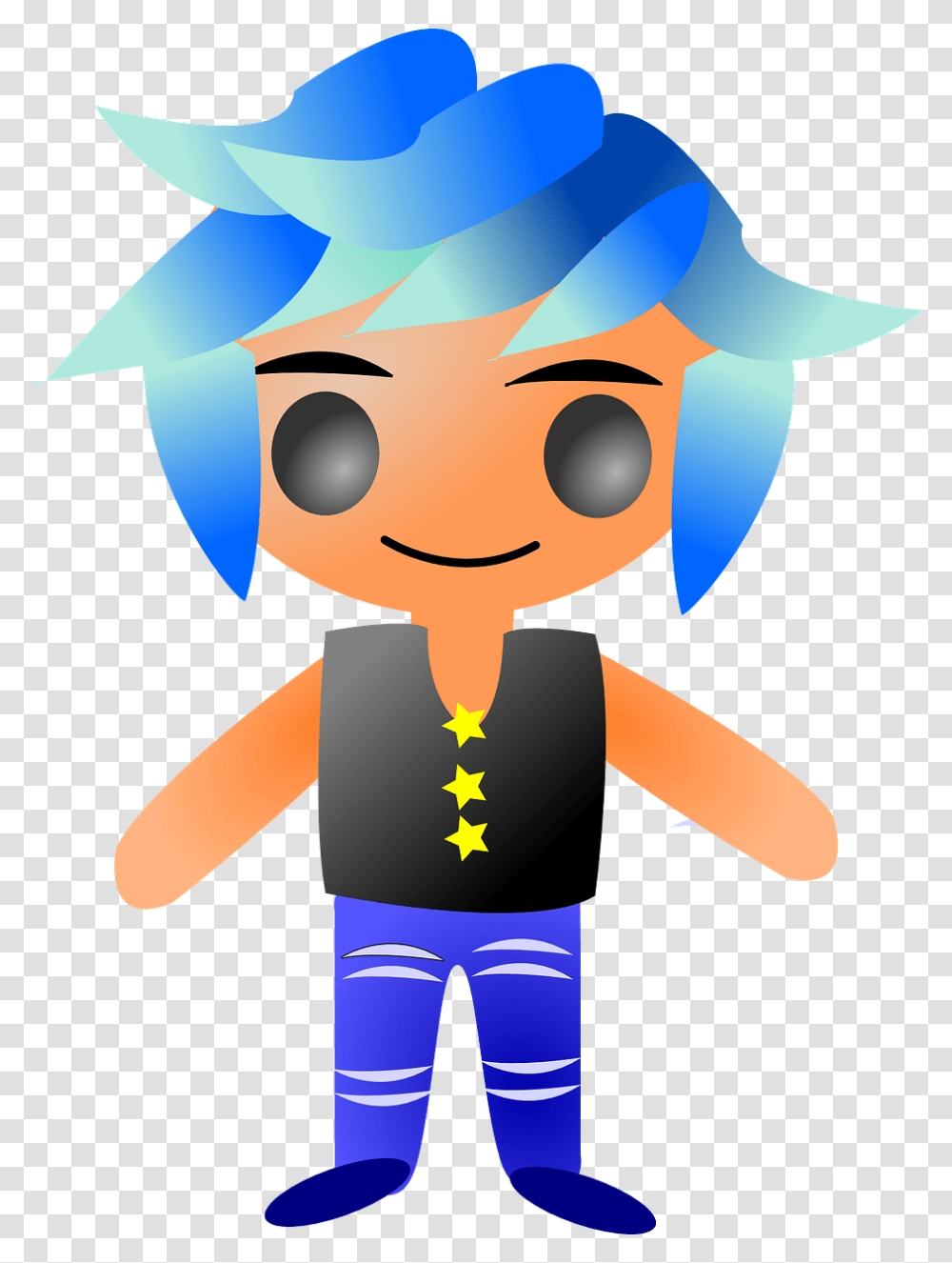 Boy With Blue Hair Clip Art, Apparel, Outdoors Transparent Png