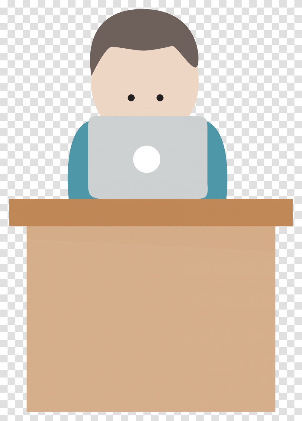 Boy With Computer At Desk Clip Arts Boy And Computer, Snowman, Face, Box, Paper Transparent Png