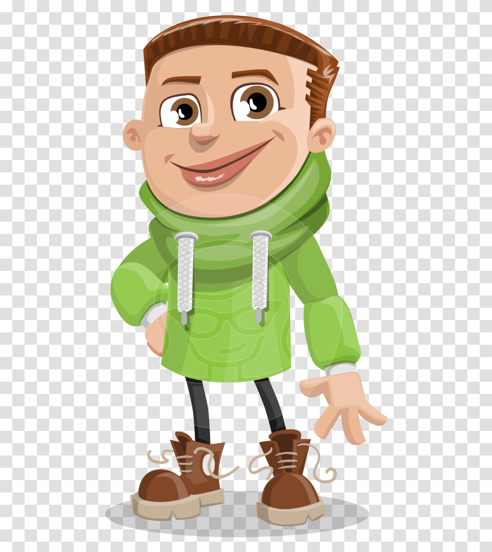 Boy With Hoodie Cartoon Vector Character Aka Hoody Hoodie On A Cartoon Character, Toy, Apparel, Plant Transparent Png