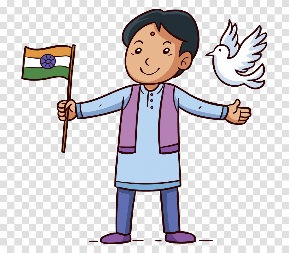 Boy With Indian Flag, Toy, Coat, Apparel Transparent Png