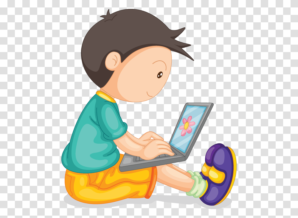 Boy With Laptop Clipart, Female, Computer, Electronics, Leisure Activities Transparent Png