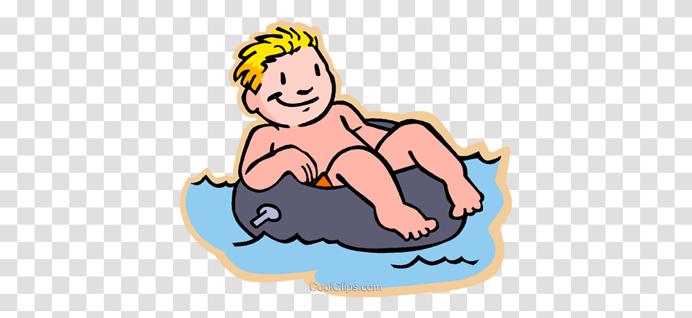 Boy With Rubber Tube Swimming Royalty Free Vector Clip Art, Lion, Water, Tubing, Life Buoy Transparent Png