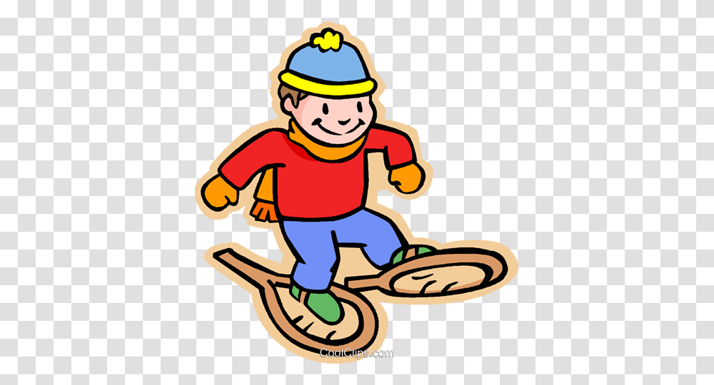 Boy With Snowshoes Winter Royalty Free Vector Clip Art, Outdoors Transparent Png