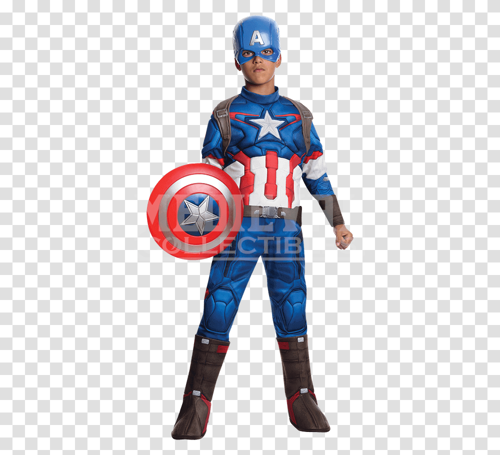 Boys Age Of Ultron Deluxe Captain America Costume, Person, Pants, Helmet Transparent Png