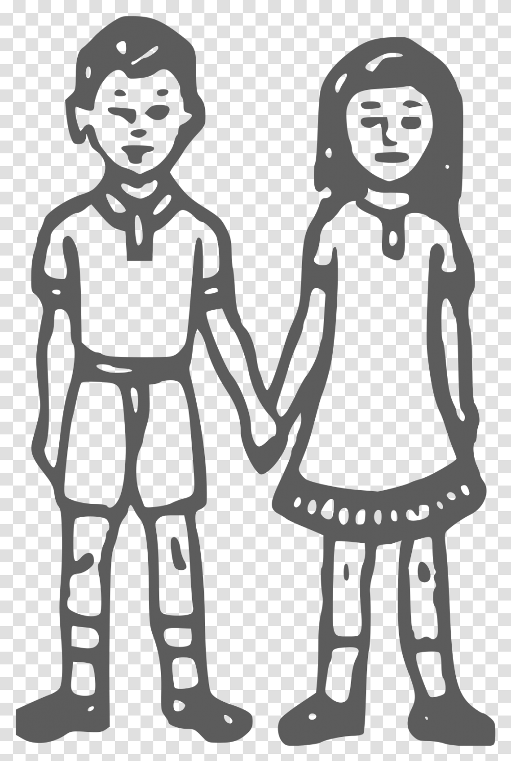 Boys And Girls Clipart Black And White, Stencil, Hand, Person, Human Transparent Png
