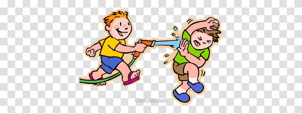 Boys Having Squirt Gun Fight Royalty Free Vector Clip Art, Toy, Seesaw, Outdoors, Video Gaming Transparent Png