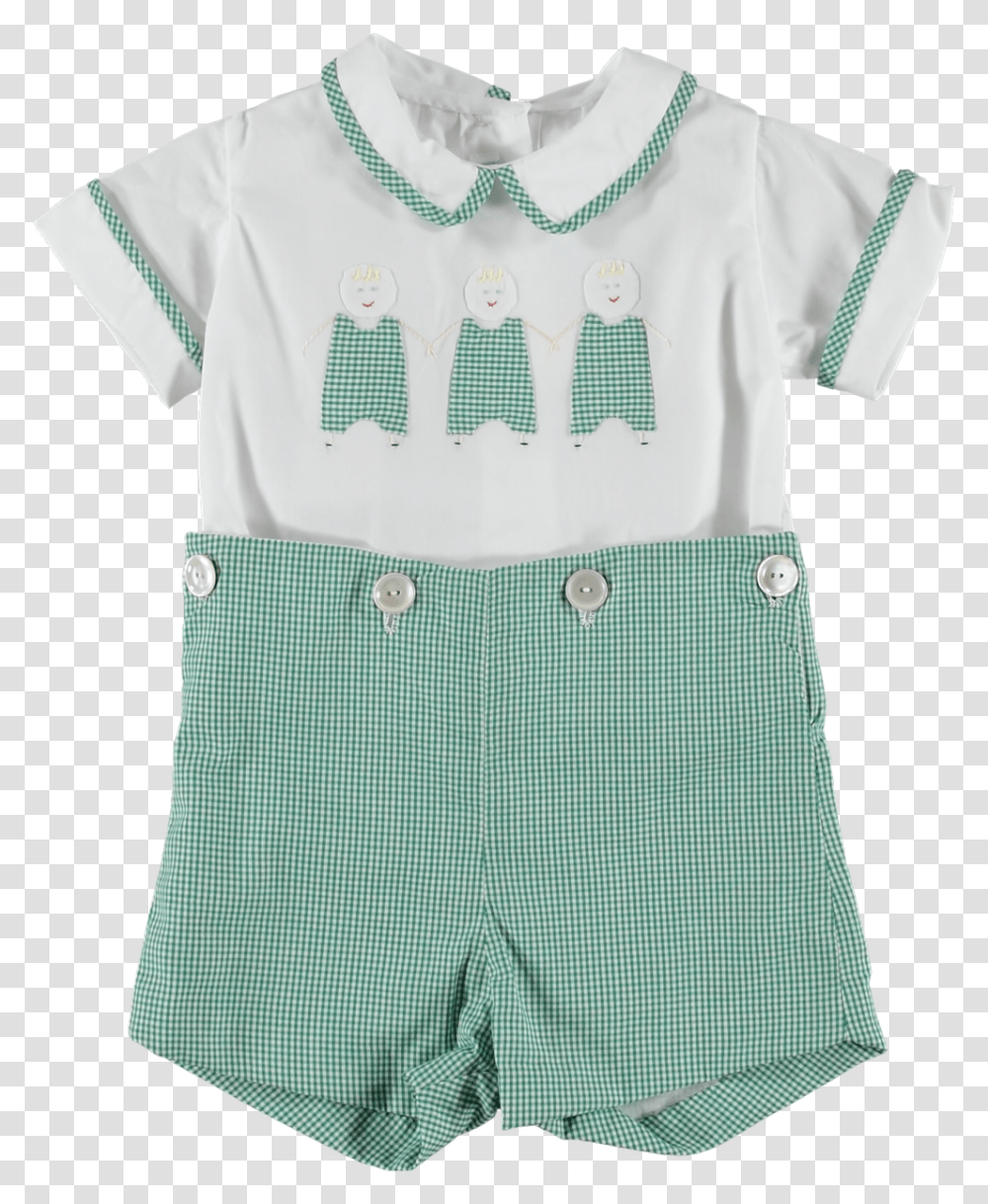 Boys Heirloom Clothing Green Gingham Button On Cookie, Apparel, Shirt, Blouse, Dress Transparent Png