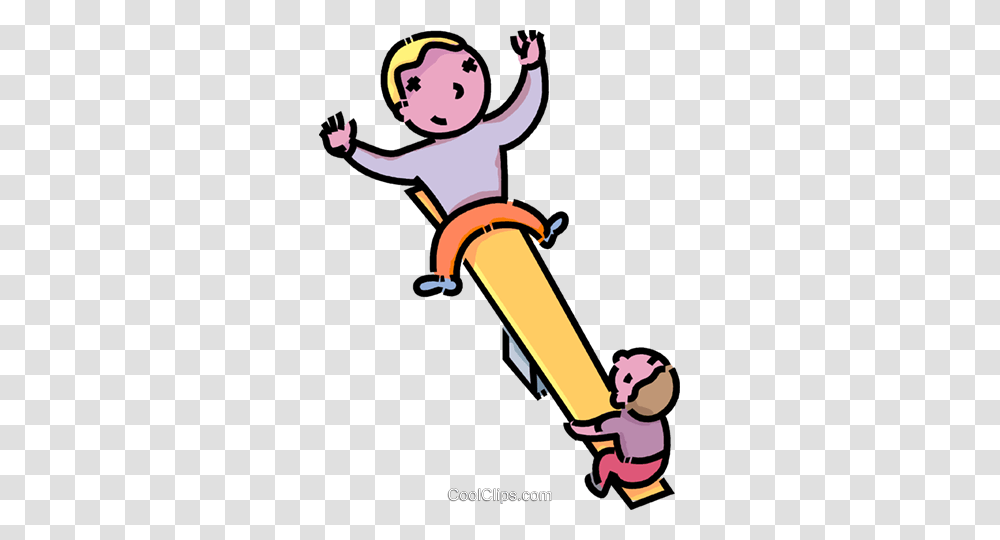 Boys Playing On A Teeter Totter Royalty Free Vector Clip Art, Toy, Seesaw, Water Gun, Slide Transparent Png