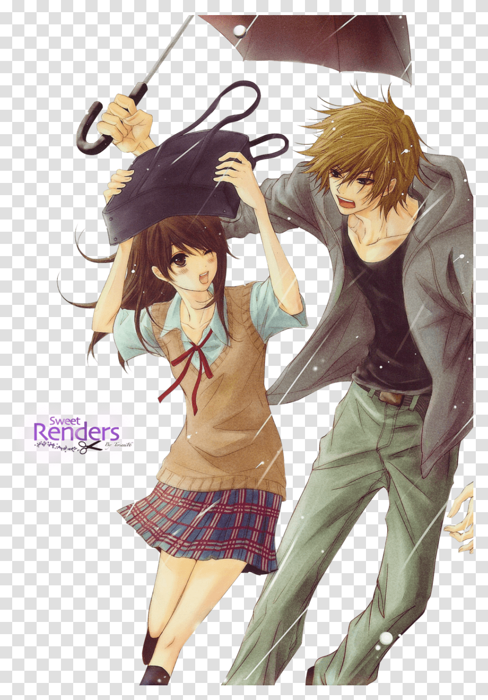 Boyxgirl By Teriani16 Anime Couple Under The Rain, Person, Human, Apparel Transparent Png