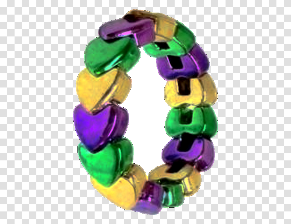 Bracelet Mardi Gras Heart Purple Green And Gold Bracelet, Accessories, Accessory, Jewelry, Toy Transparent Png