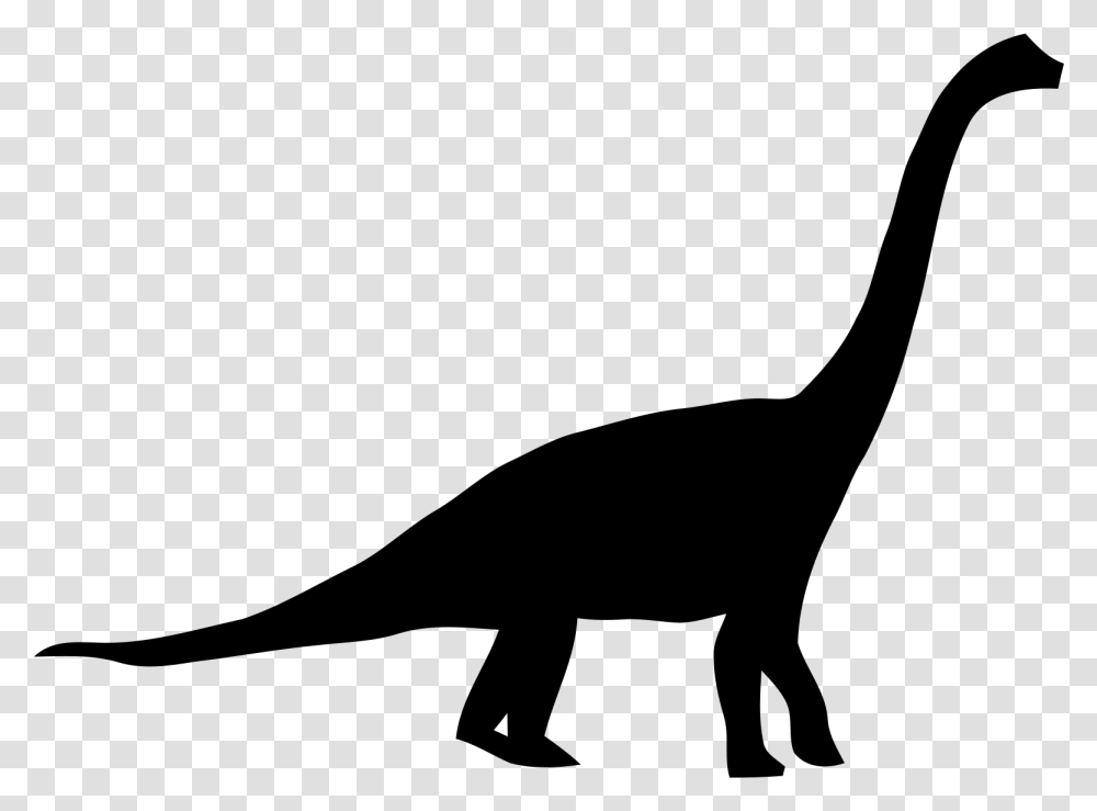 Brachiosaurus Clipart Svg Long Neck Dinosaur Silhouette, Gray, World Of Warcraft Transparent Png
