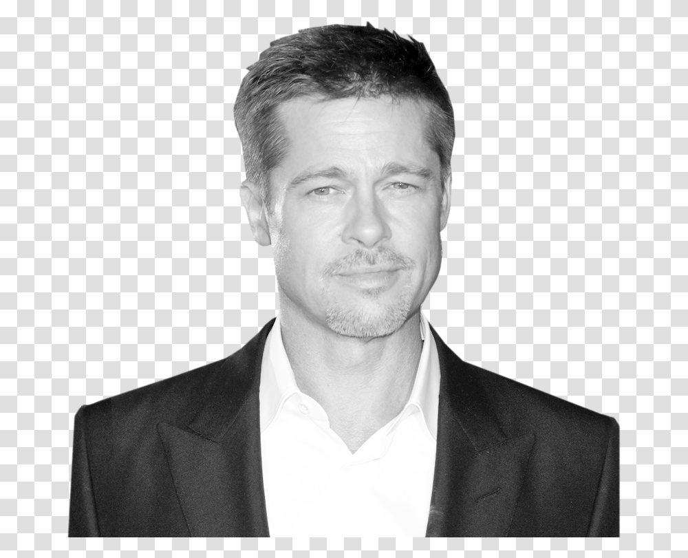 Brad Pitt Brad Pitt On White Background, Person, Suit, Overcoat Transparent Png