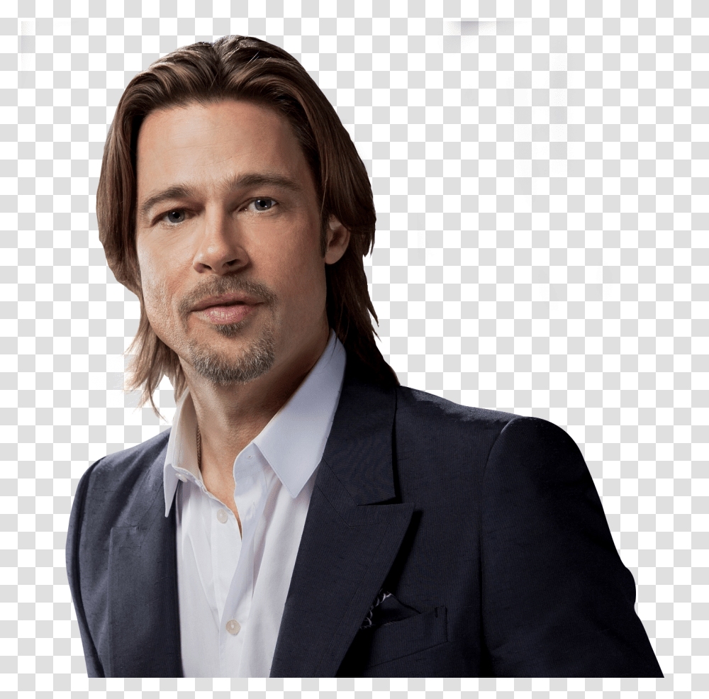Brad Pitt, Celebrity, Person, Suit, Overcoat Transparent Png