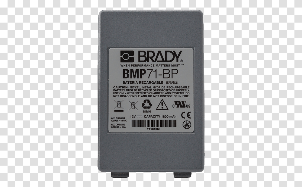 Brady Battery Brady Bmp71 Bateria, Adapter, Computer, Electronics, Computer Hardware Transparent Png