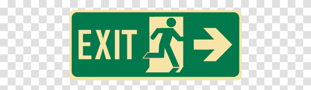 Brady Glow In The Dark And Standard Floor Exit Symbol Acil Levha, First Aid, Sign, Road Sign, Pedestrian Transparent Png