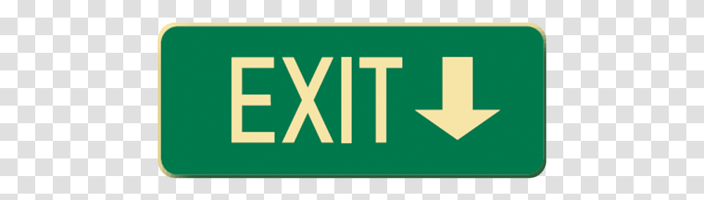 Brady Glow In The Dark And Standard Floor Sign Exit Sign, First Aid, Word Transparent Png