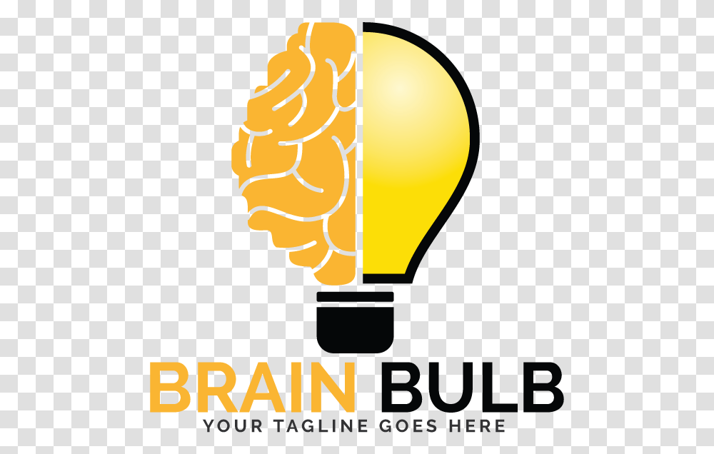 Brain Bulb Logo Design Graphic Design, Light, Lightbulb, Lamp, Poster Transparent Png