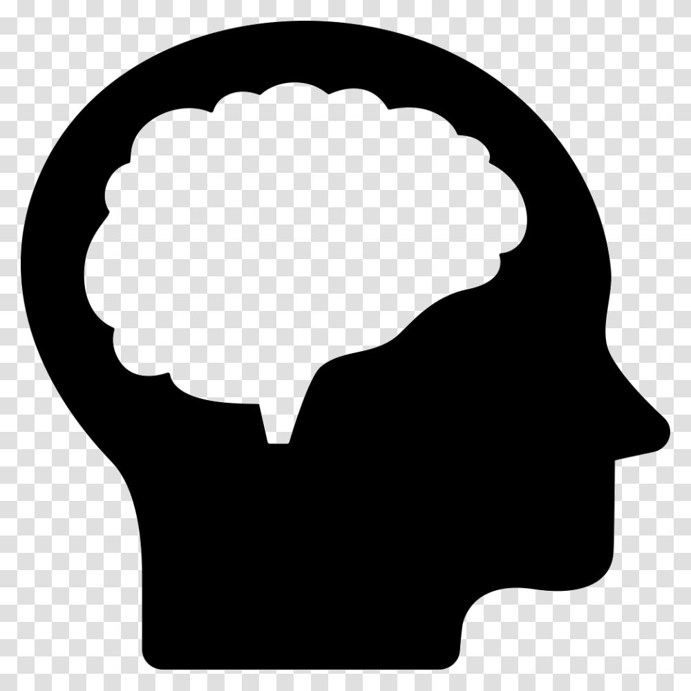 Brain Computer Icons Clip Art Portable Network Graphics Brain In Head Icon, Stencil, Silhouette, Hand, Light Transparent Png