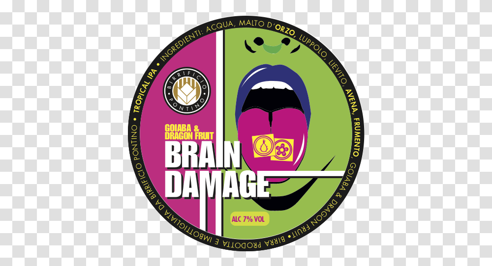 Brain Damage Dragon Fruit & Goiaba Birrificio Pontino Language, Advertisement, Poster, Flyer, Paper Transparent Png
