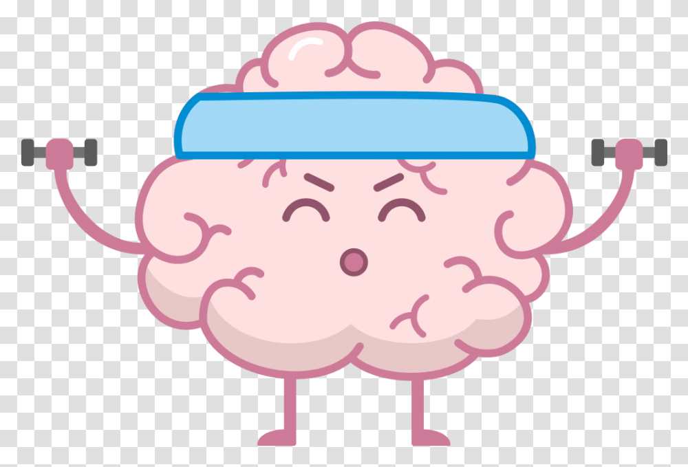 Brain Fitness Club By Anton Makerov Cartoon Brain Working Out, Birthday Cake, Cushion, Jigsaw Puzzle, Game Transparent Png