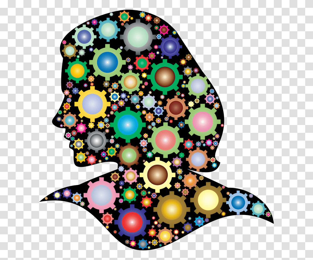 Brain Gears Head With Gear Icon, Ornament, Pattern Transparent Png