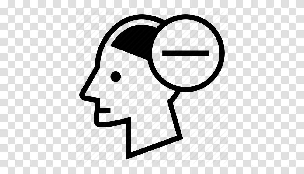 Brain Head Human Mind Minus Negative Thought Icon, Sphere, Magnifying, Plot Transparent Png