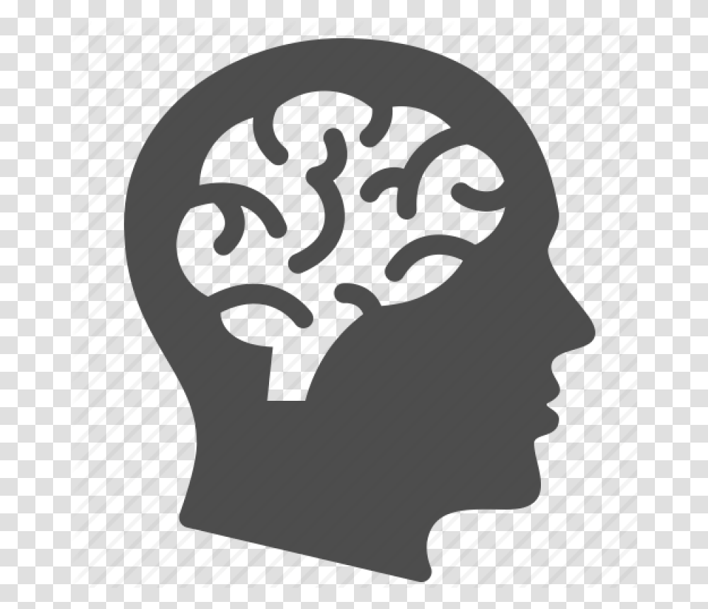 Brain Image Human Head Brain Silhouette, Leisure Activities, Hand, Stencil Transparent Png
