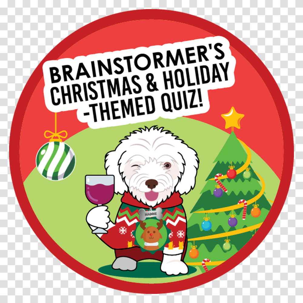 Brainstormer S Christmas And Holiday Quiz Goldendoodle, Label, Logo Transparent Png